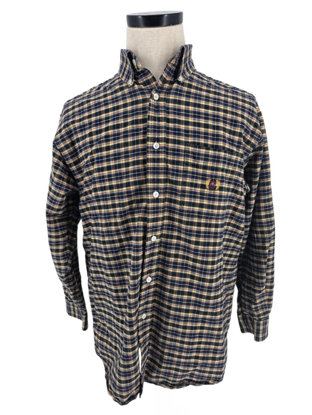 Vintage Alexander Julian Colours Plaid Button Down Shirt Cotton Medium M